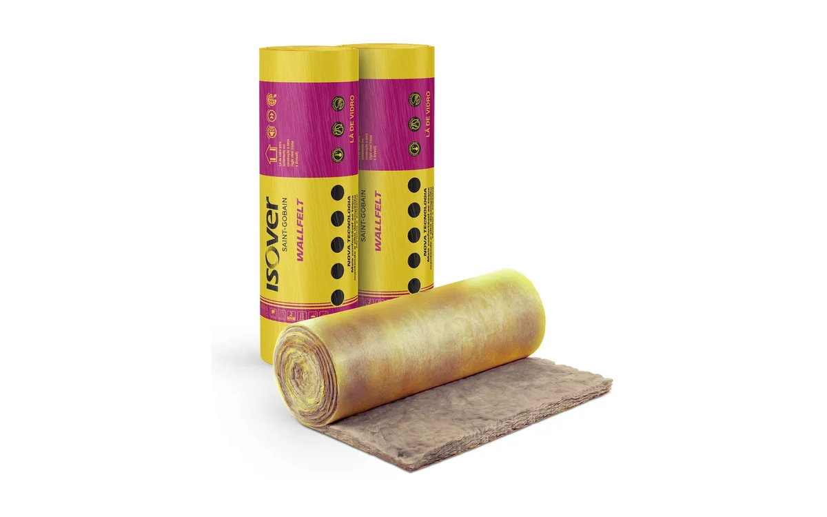 Rolos de lã de vidro Isover Wallfelt