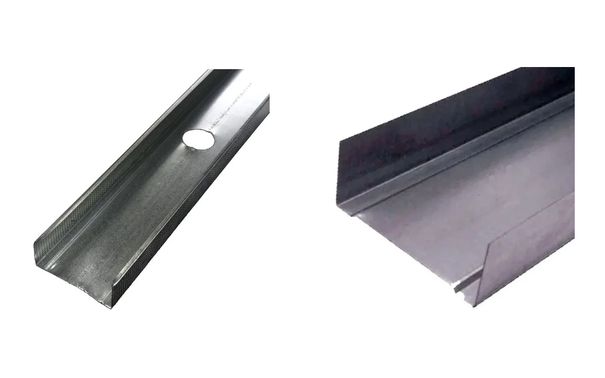 Perfil montante e perfil guia de drywall